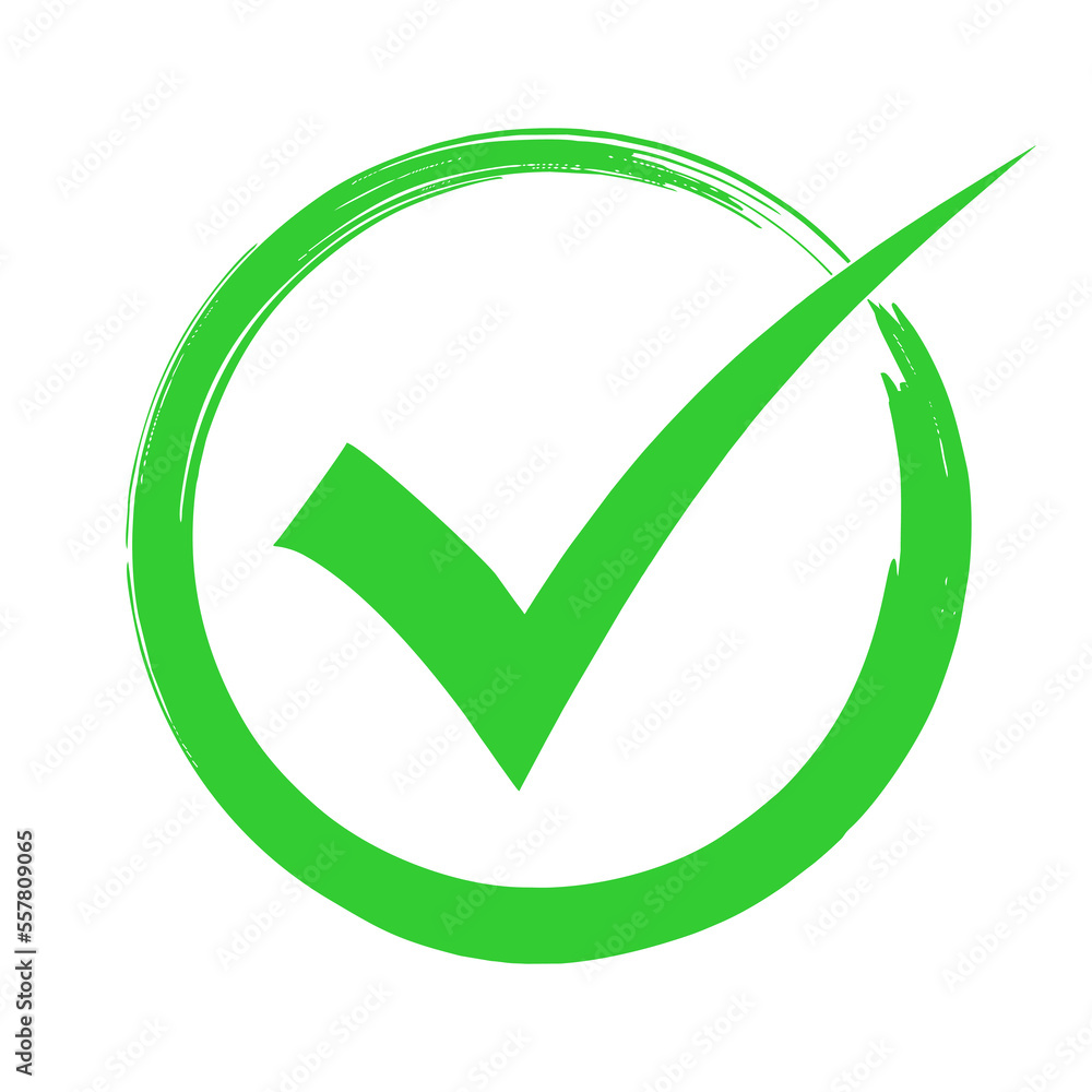 Green check mark icon symbol logo in a circle. Tick symbol green color ...