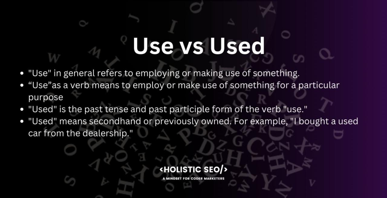 Use vs Used: Difference between Them and How to correctly use them ... Use vs Used: Difference between Them and How to correctly use them ...